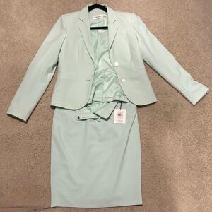 Calvin Klein mint green blazer and pencil skirt set
